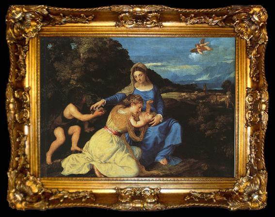 framed   Titian Madonna and Child with the Young St.John the Baptist St.Catherine, ta009-2